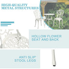 Table et chaises de patio extérieur en aluminium 3 pièces avec trou pour parasol
