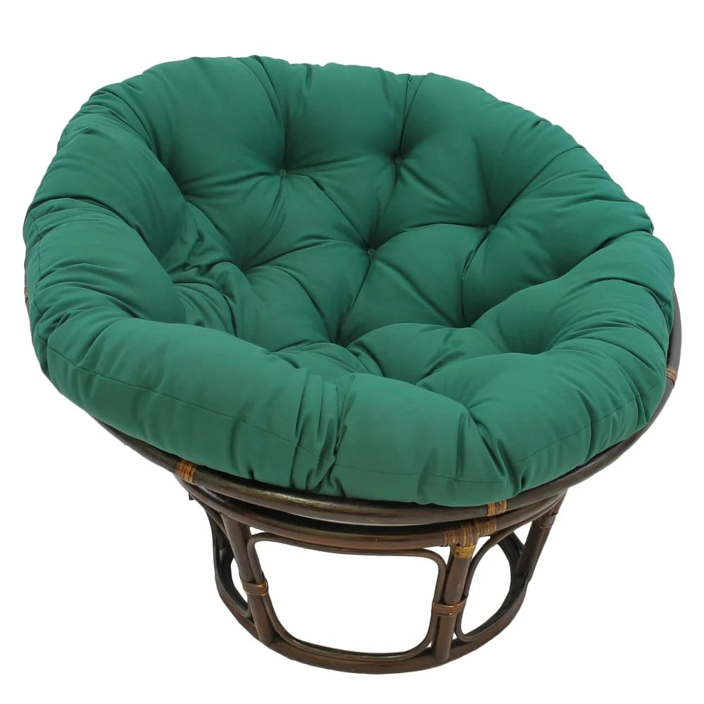 Fauteuil Papasan Bali en rotin de 42 pouces avec coussin en sergé
