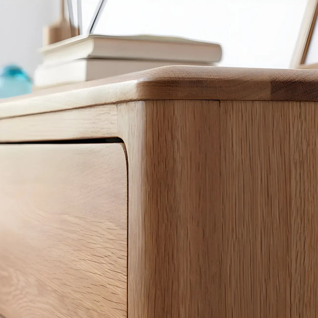 Commode double en chêne naturel traditionnel pour chambre à coucher