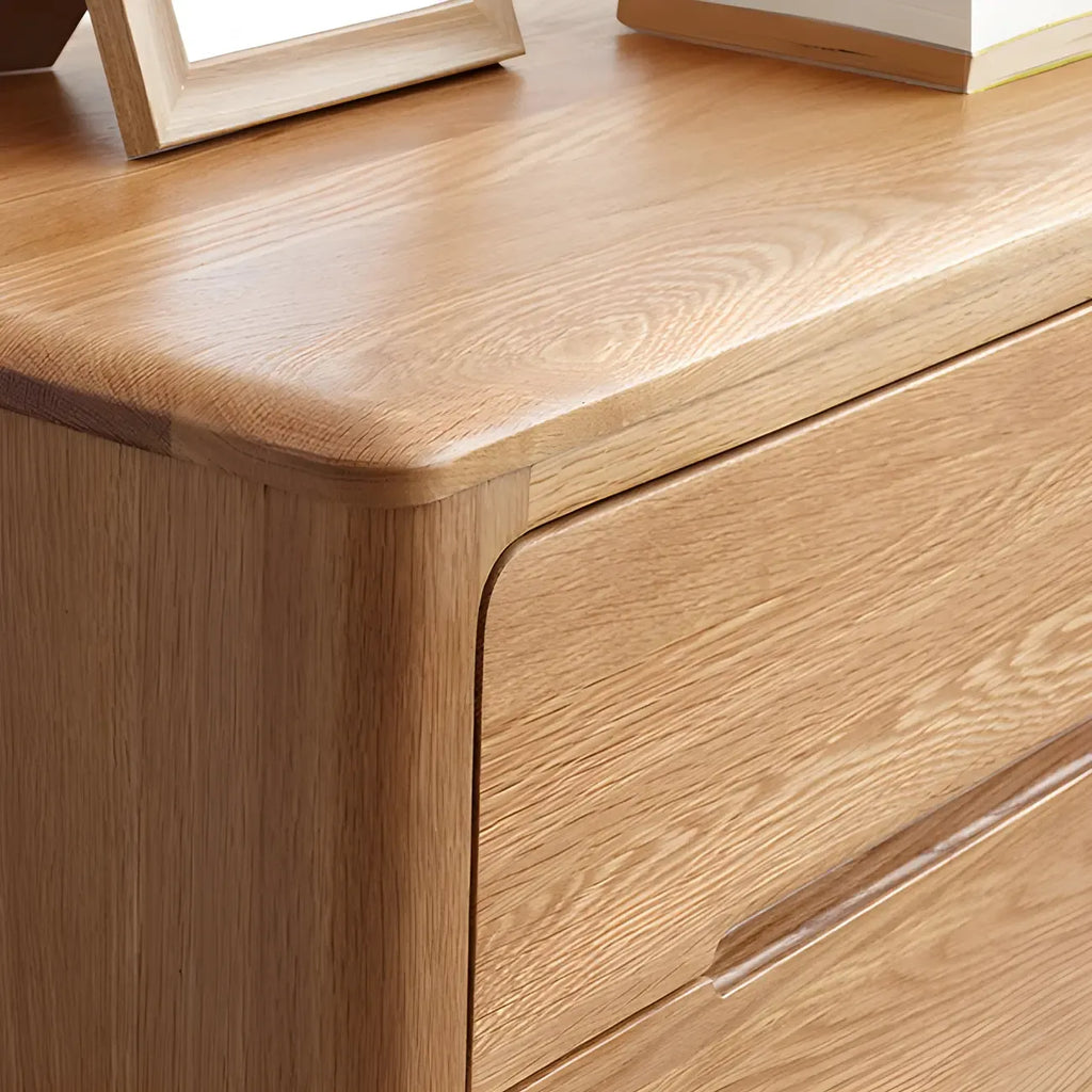 Commode double en chêne naturel traditionnel pour chambre à coucher