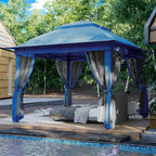 Tonnelle escamotable en acier Cozywor de 3,35 m x 3,35 m avec moustiquaire