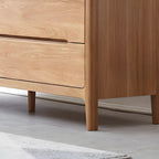 Commode double en chêne naturel traditionnel pour chambre à coucher