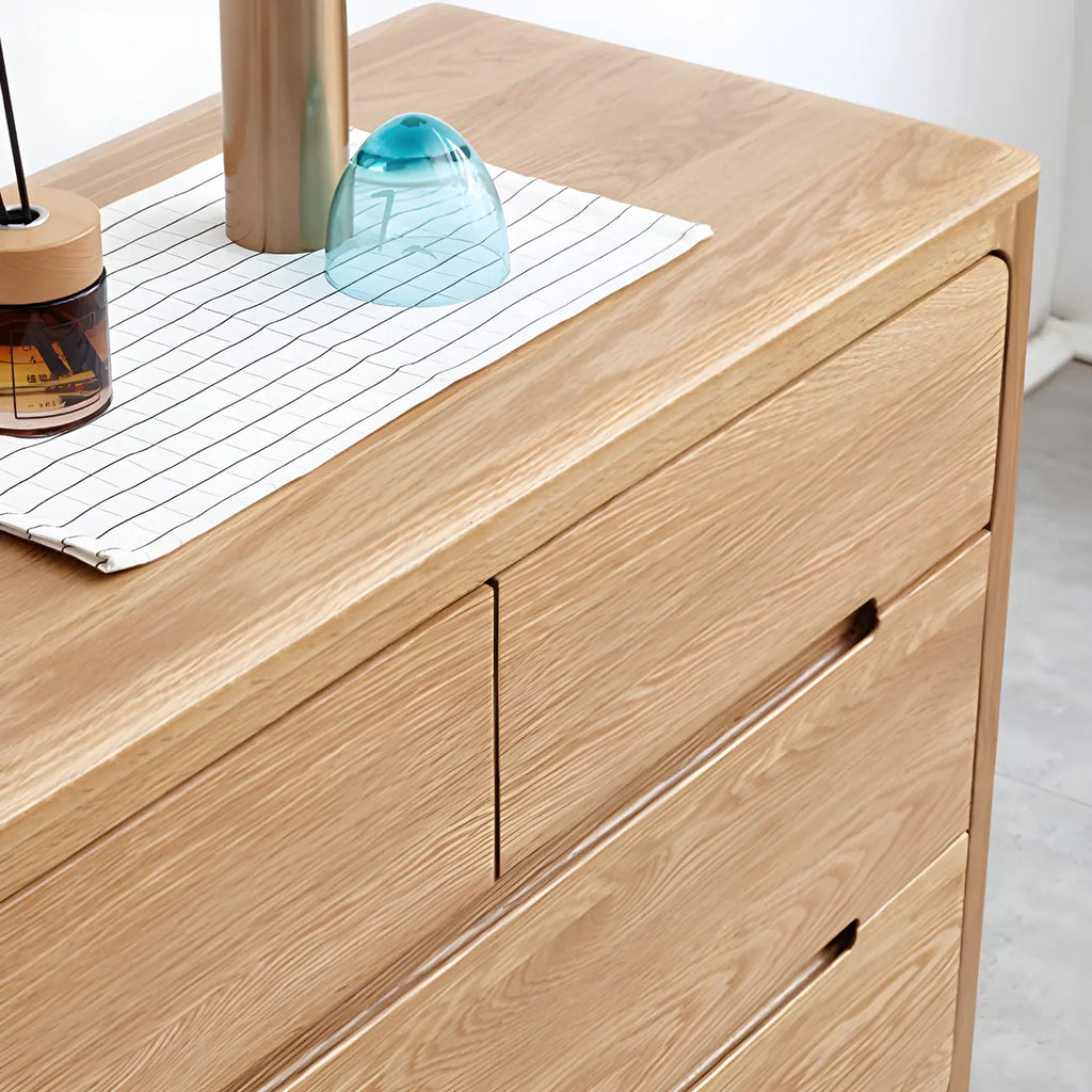 Commode double en chêne naturel traditionnel pour chambre à coucher