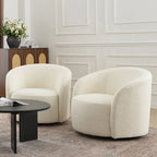 KINWELL Fauteuil d'appoint pivotant rembourré en forme de tonneau, de 86 cm de large (Lot de 2)