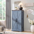 47 armoire de cuisine de ferme, buffet de rangement avec portes de grange - N/A