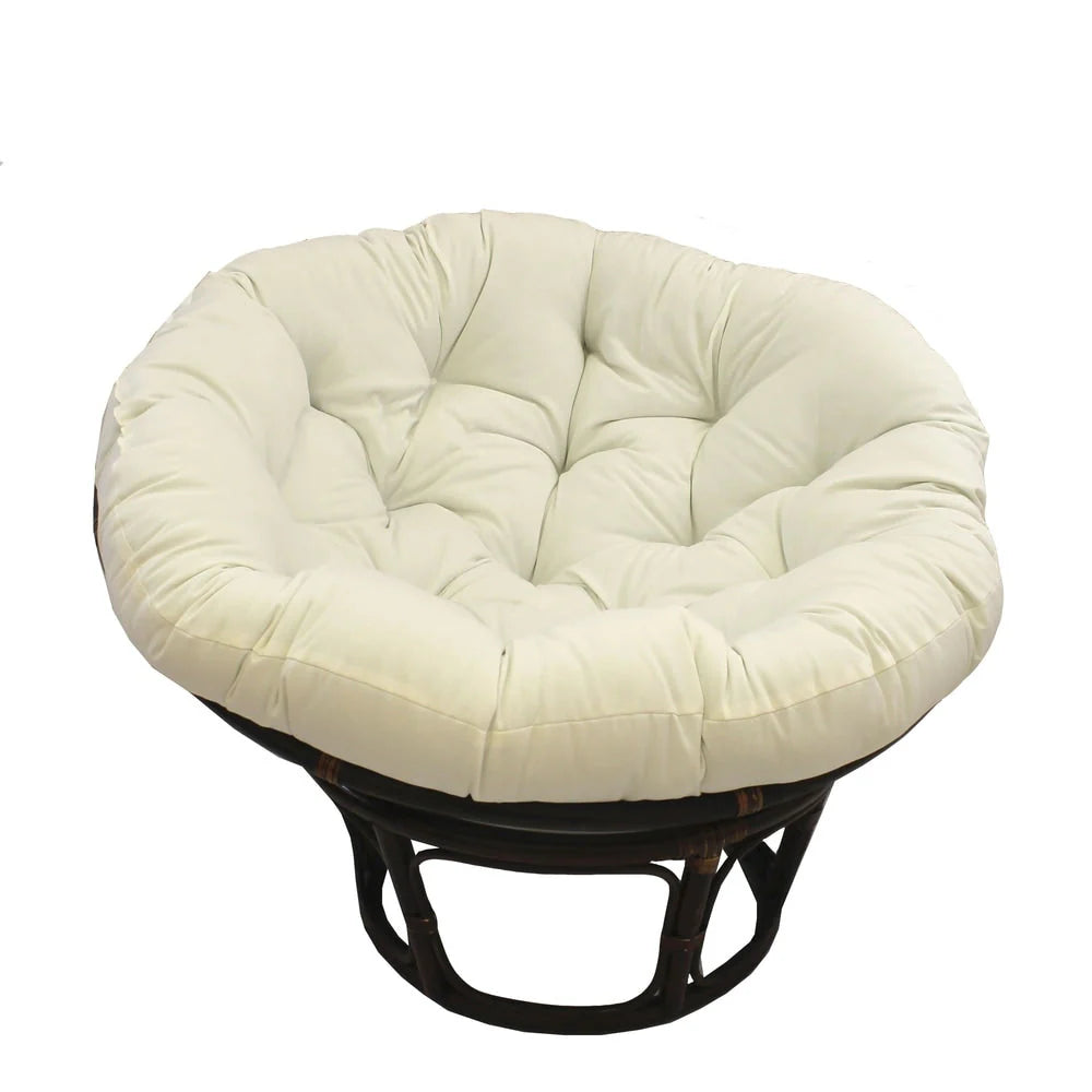 Fauteuil Papasan Bali en rotin de 42 pouces avec coussin en sergé