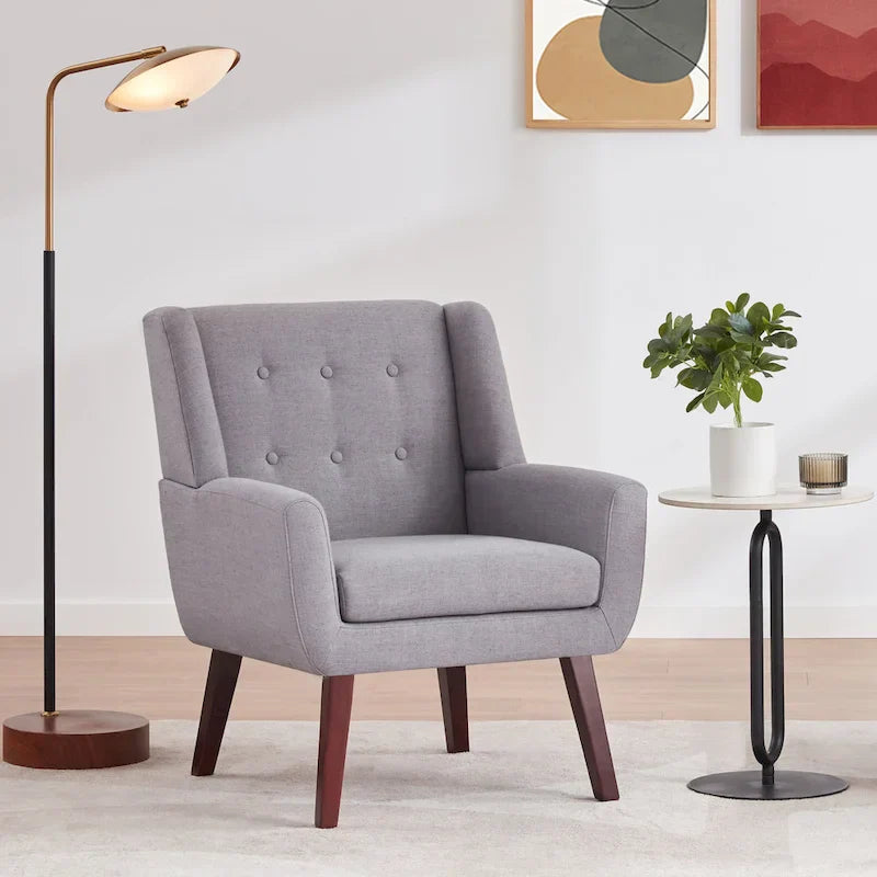 Lot de 2 fauteuils d'appoint modernes capitonnés HUIMO
