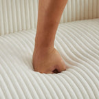 Canapé 2 places en tissu côtelé avec pieds en noyer