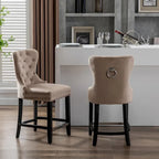 Tabouret de comptoir Carter 24 Wingback Tufted Nailhead (lot de 2)