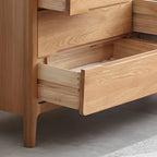Commode double en chêne naturel traditionnel pour chambre à coucher