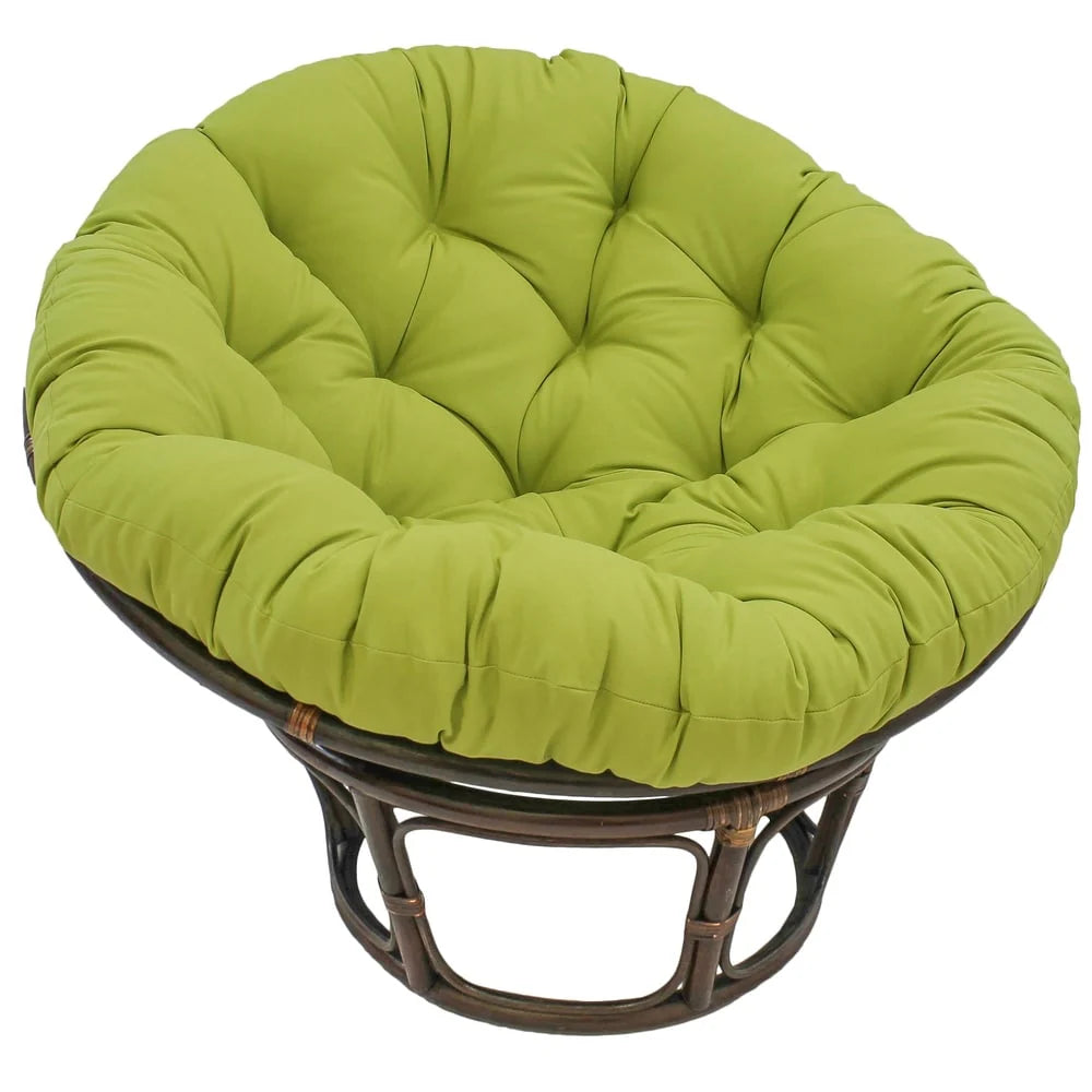 Fauteuil Papasan Bali en rotin de 42 pouces avec coussin en sergé