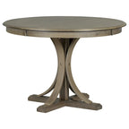 Ensemble de salle à manger 5 pièces en bois taupe rétro avec table à tréteaux courbés et 4 chaises