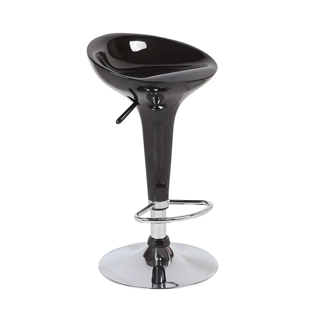 Tabouret de bar pivotant en plastique chromé réglable en hauteur
