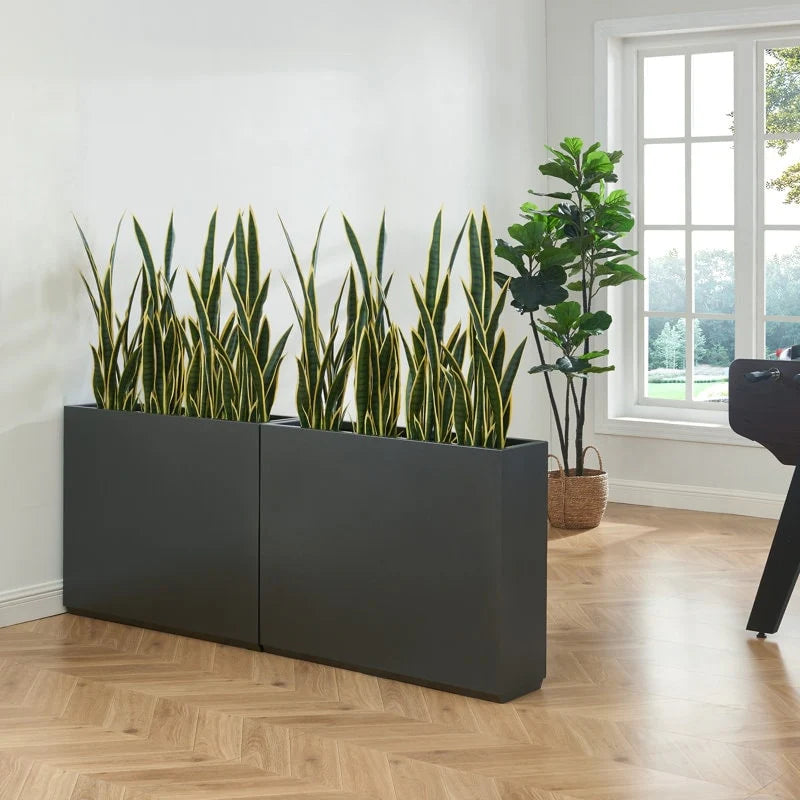 Jardinière métallique robuste pour plantes d'extérieur, 38 po L x 10 po l x 30 po H, jardinière-diviseur en métal, longue et haute - 38x30x10