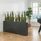 Jardinière métallique robuste pour plantes d'extérieur, 38 po L x 10 po l x 30 po H, jardinière-diviseur en métal, longue et haute - 38x30x10
