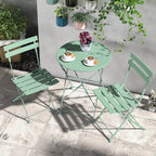 Ensemble bistro pliant 3 pièces en métal, salon de conversation intérieur/extérieur résistant aux intempéries pour patio, cour, jardin