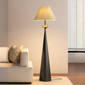 Lampadaire contemporain en métal conique avec abat-jour en tissu