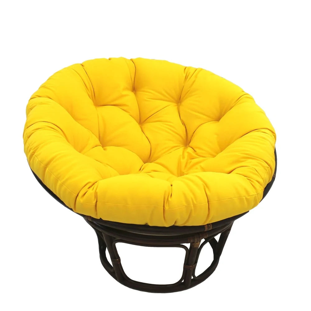 Fauteuil Papasan Bali en rotin de 42 pouces avec coussin en sergé