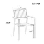 Ensemble de salle à manger d'extérieur moderne 7 pièces avec six chaises et une table extensible pour patio