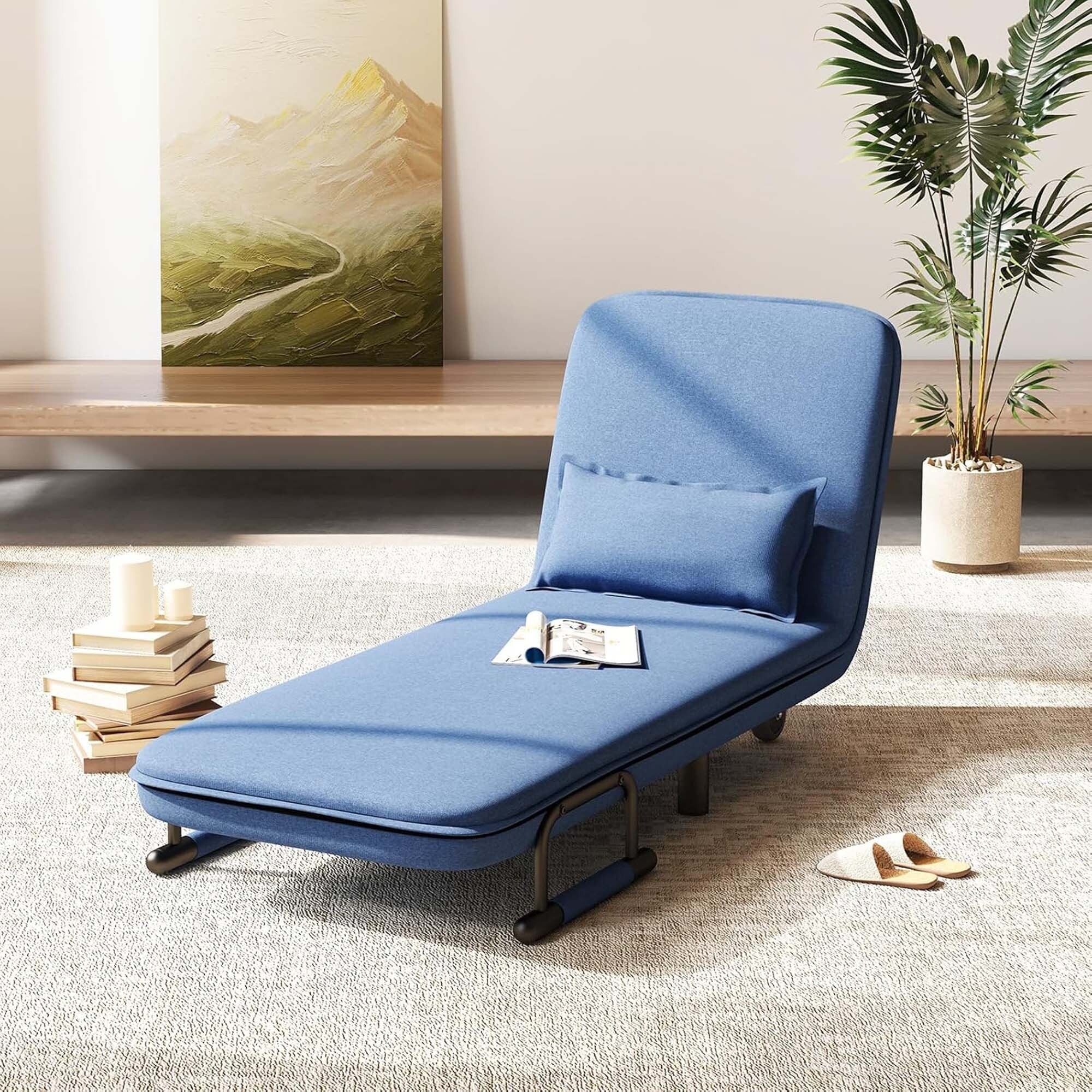Fauteuil-lit pliable convertible avec dossier réglable