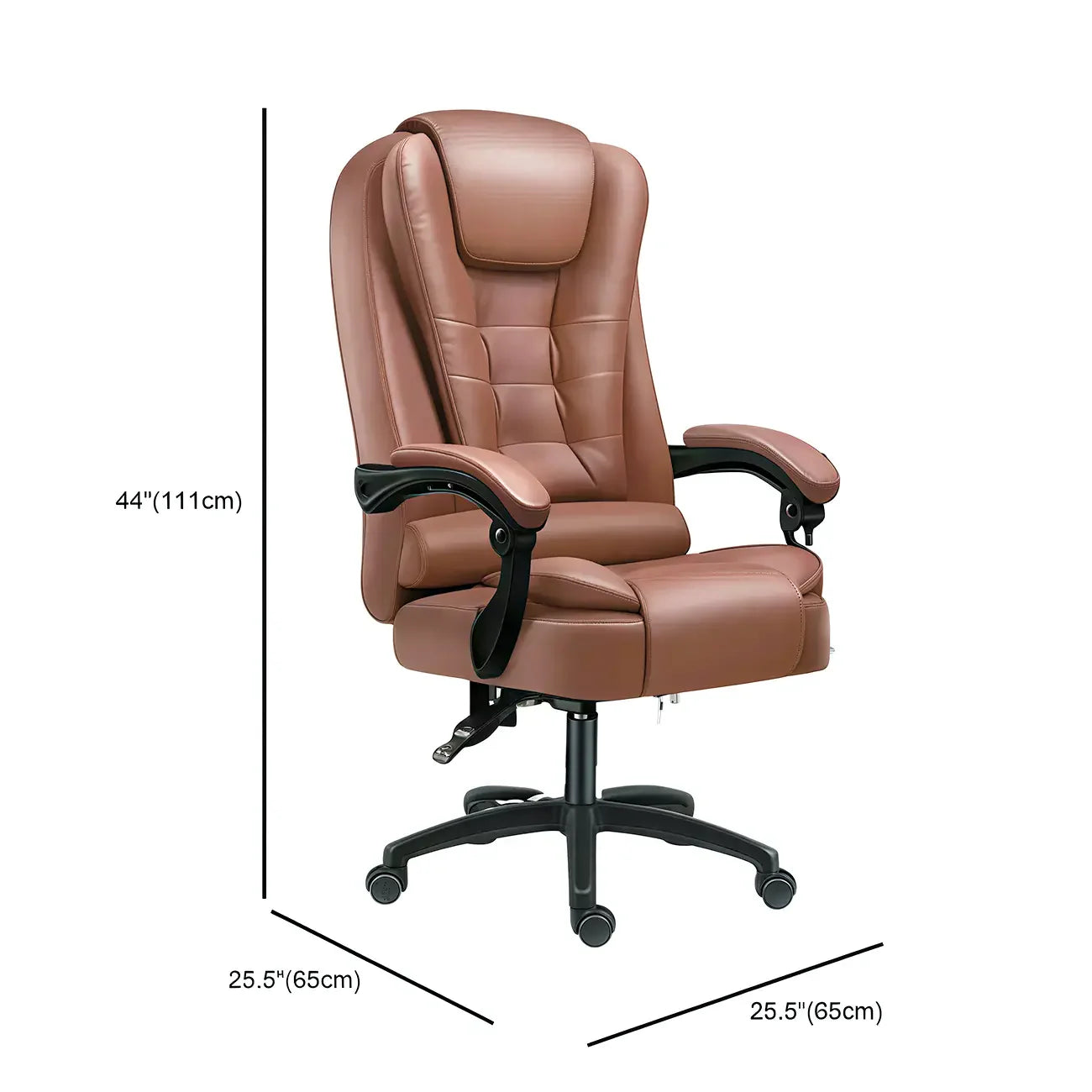 Fauteuil de bureau ergonomique pivotant en cuir noir avec repose-pieds