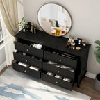 Commode de chambre à coucher en bois à 6 tiroirs profonds