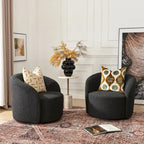 KINWELL Fauteuil d'appoint pivotant rembourré en forme de tonneau, de 86 cm de large (Lot de 2)