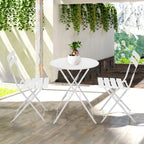 Ensemble bistro pliant 3 pièces en métal, ensemble de conversation intérieur/extérieur résistant aux intempéries pour patio, cour, jardin