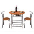Ensemble table de bar et tabourets 3 pièces gris argenté/brun clair