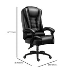 Fauteuil de bureau ergonomique pivotant en cuir noir avec repose-pieds