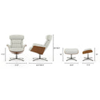 Fauteuil inclinable en cuir véritable Jovan 31.5 avec pouf
