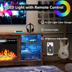 Meuble TV cheminée Bossin 58" avec foyer électrique 18", centre de divertissement moderne pour téléviseurs 65", console TV